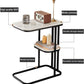 MFurn C-Shaped Double-Layer Side Table – Modern Coffee Table for Sofa Or Bed