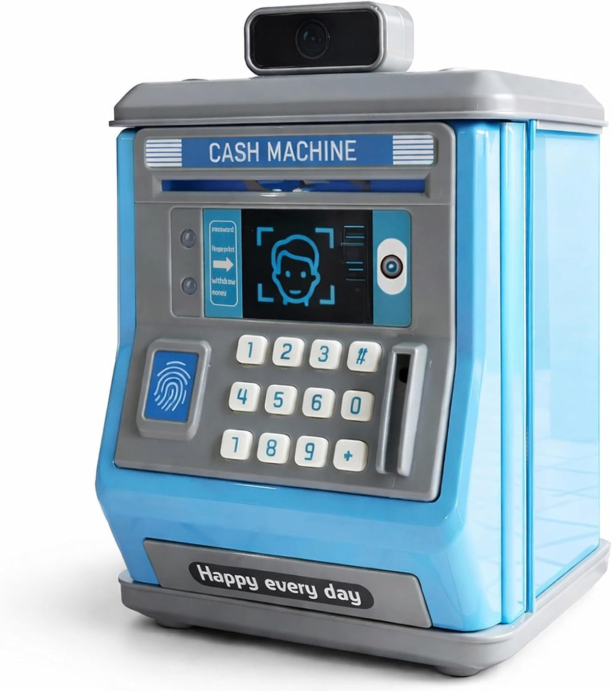 Electronic Money Box for Kids, Password and Fingerprint Simulation Toy ATM