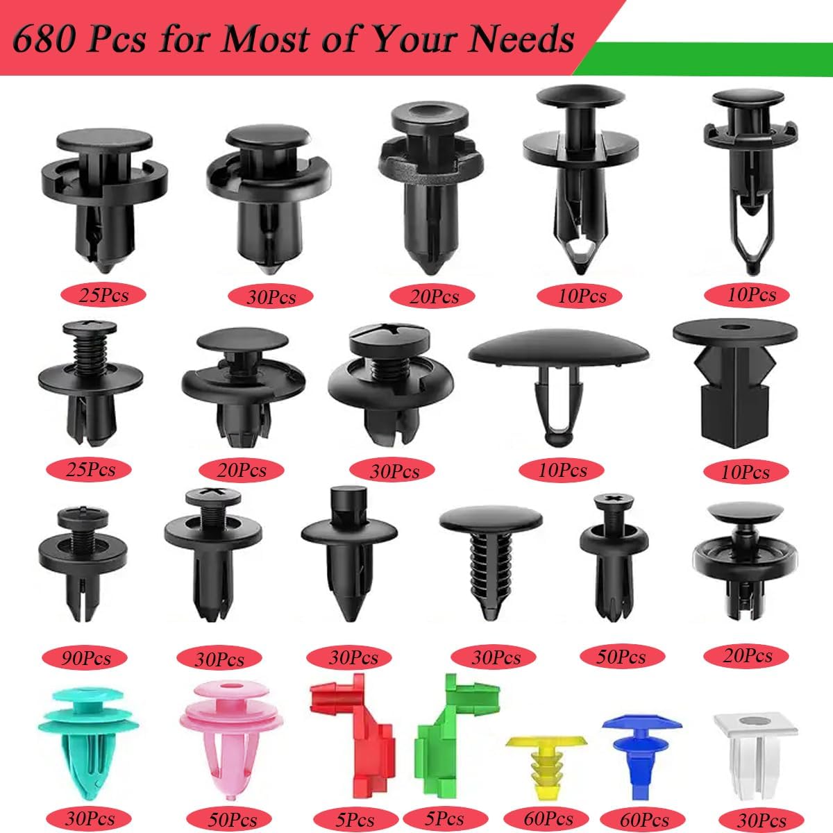 725Pcs Car Retainer Clip & Trim Removal Kit