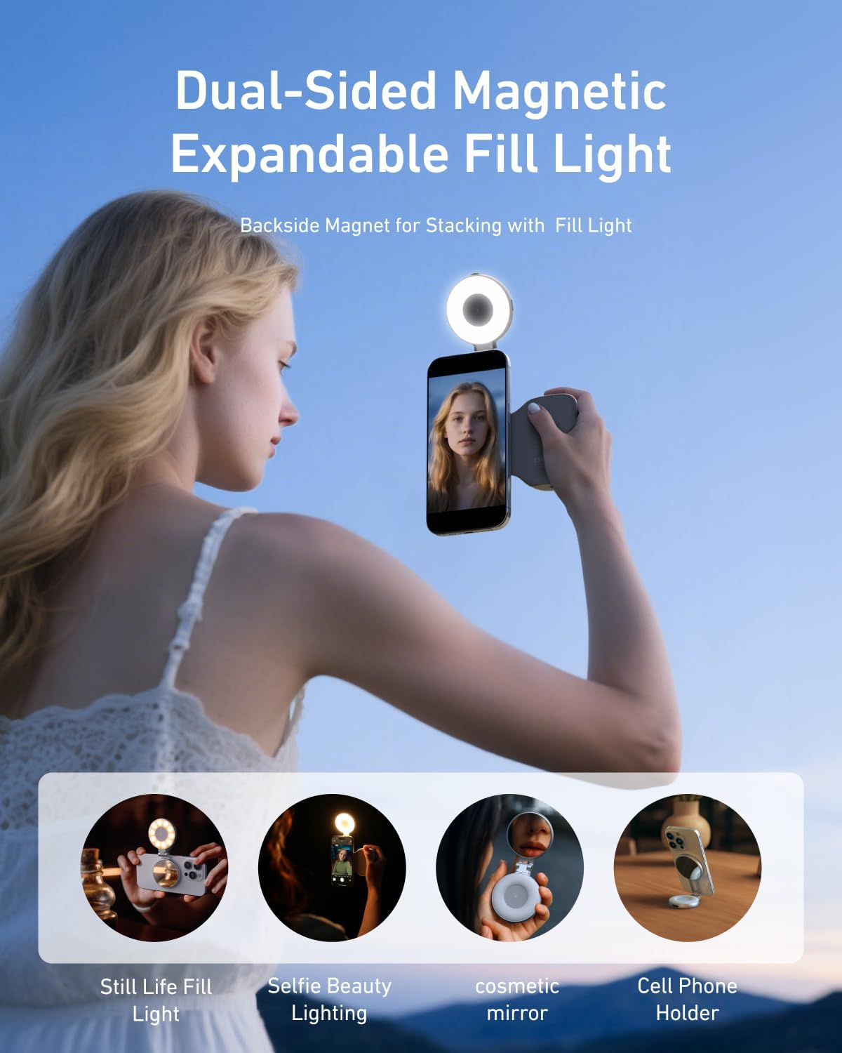 TELESIN Fun Shot Magnetic Camera Grip + Magnetic Selfie Light Combo