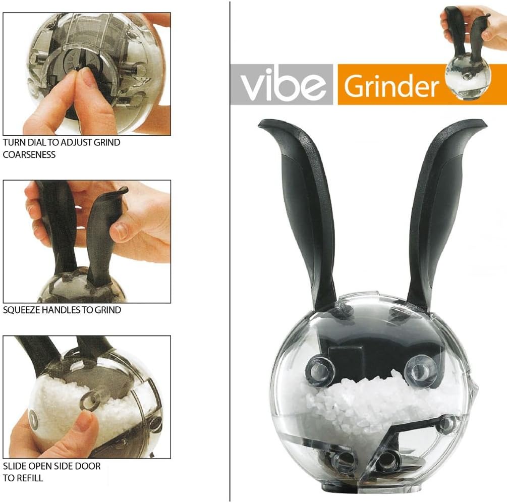 Mini Salt & Pepper Grinder – One-Handed Squeeze Grinder with Adjustable Coarseness
