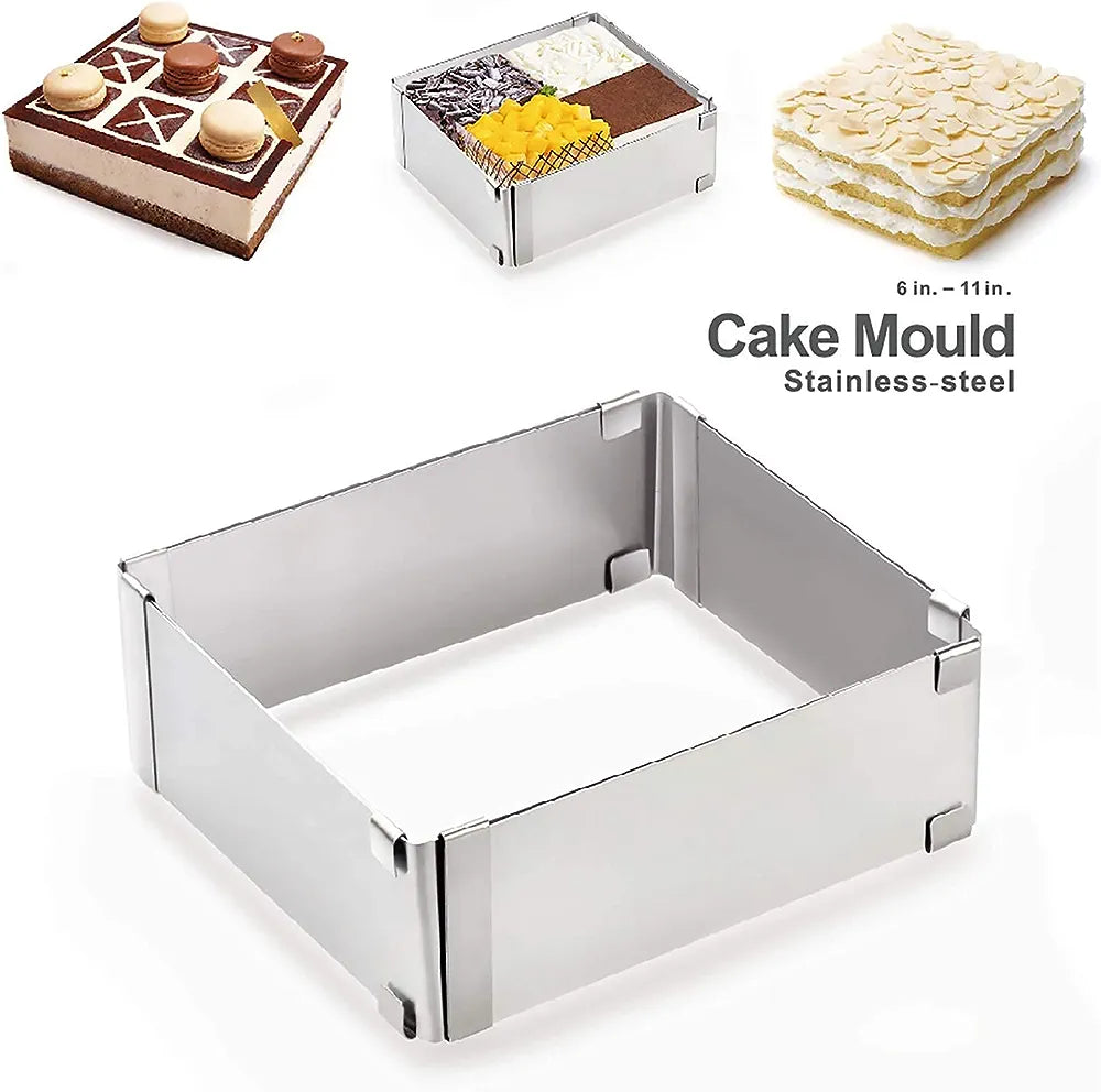 Square Rosti Mold Stainless Steel Adjustable Square Cake Mold – Megamall Online Store