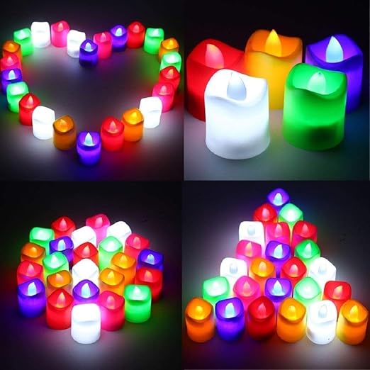 24PCs Plastic Flameless and Smokeless Battery Operated Candle
