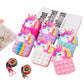 Unicorn POPIT Fidget Sling Bag for Kids – Stress Relief Toy Set of 6