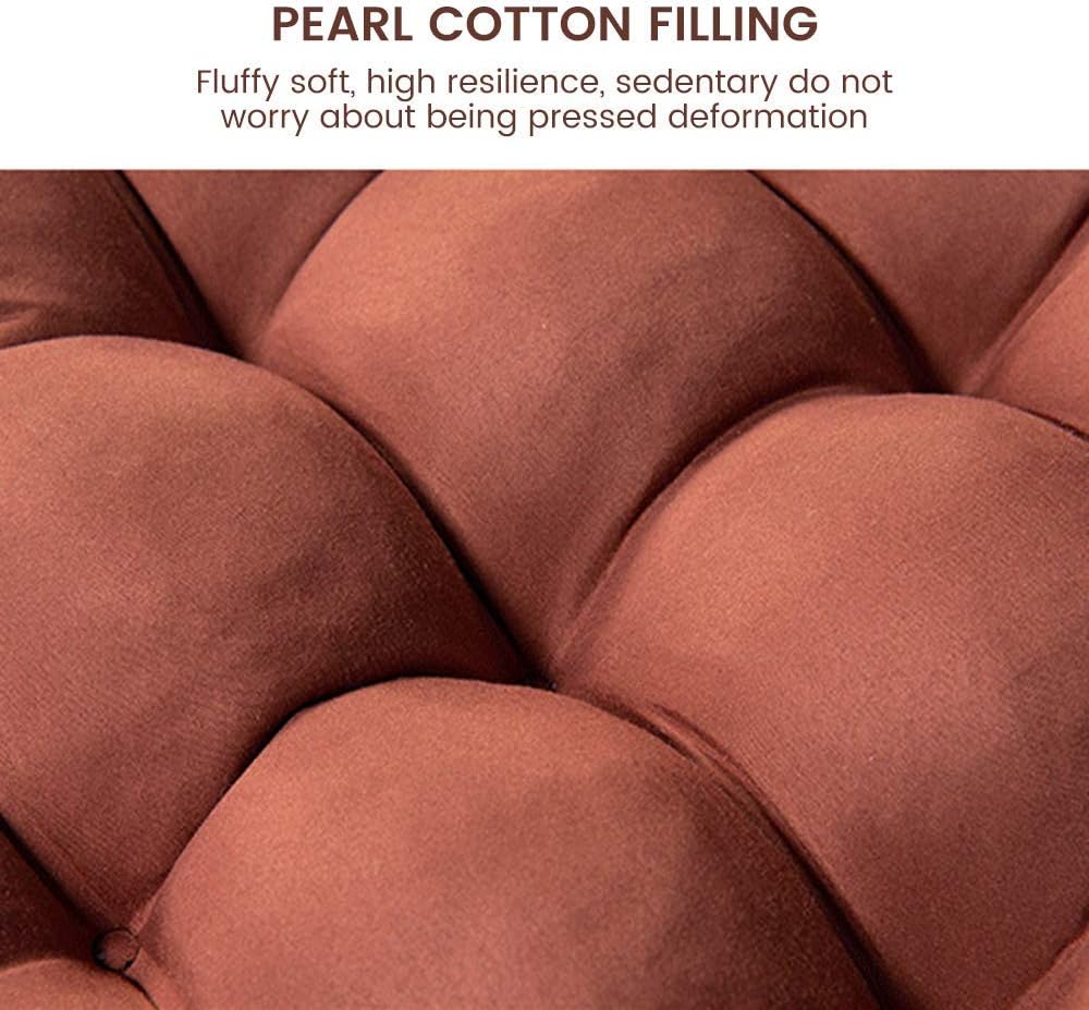 MHome Tufted Seat Cushion with Ties – Soft Chair/Bench Pad (Multiple Colours)