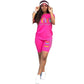 Casual 2 Piece Outfits for Women Short Sleeve T-Shirts Bodycon Shorts Set