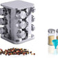 Stainless Steel 360 Rotatable Spice Rack & 12 Jars With Lids and Labels