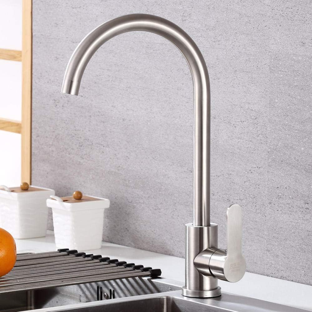 MHome Stainless Steel Swivel Spout Sink Faucet – Curved Tube Various Options