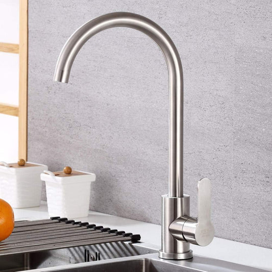 MHome Stainless Steel Swivel Spout Sink Faucet – Curved Tube Various Options