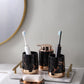 MHome 4-Piece Bathroom Accessory Set – Soap Dispenser, Soap Dish & Toothbrush Holders