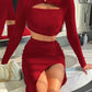Elegant Sexy Ladies CropTop & Skirt 2pc