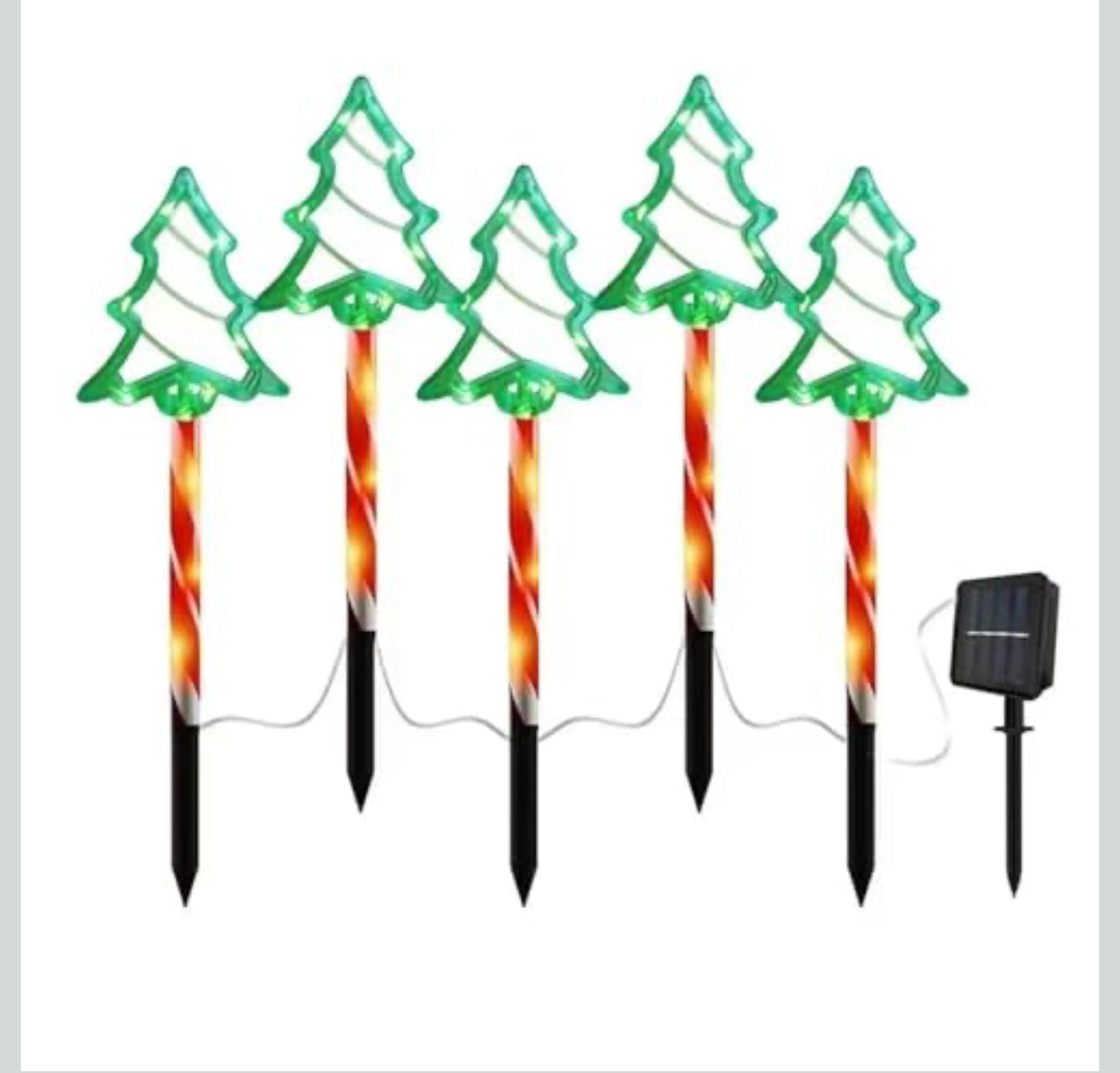 MTech Christmas Solar Lights 5-Pack – Outdoor Star & Snowflake Pathway Lights