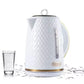 Sokany Electric Tea Kettle 1.7L, 2000W, 360° Swivel Base, Level Calibration, LED Lamp, Easy to Clean