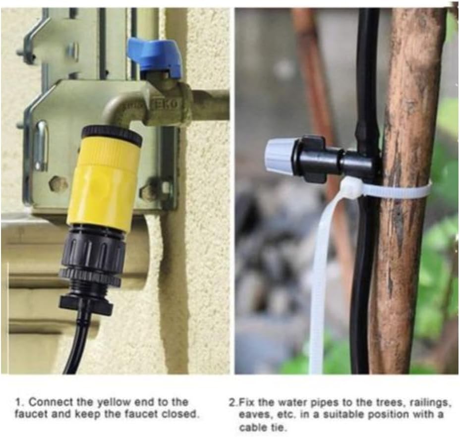MHome Patio Mist Cooling Kit – Outdoor Misting System with 10m Tubing & 10 Nozzles