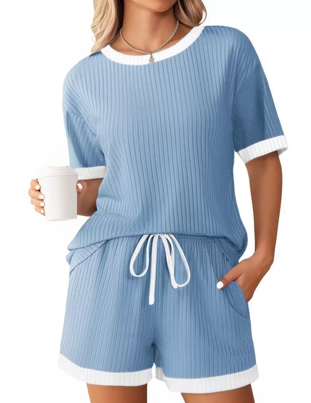 Women’s Summer Pajama & Lounge Set – 2-Piece Casual Outfit