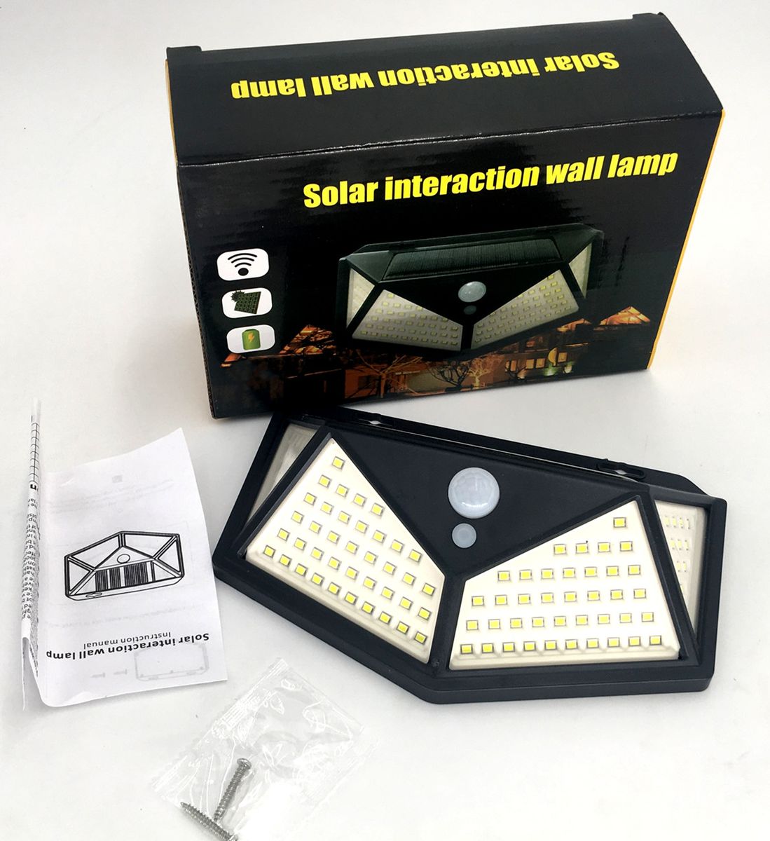 100 LED Solar Motion Sensor Wall Light – Outdoor Waterproof PIR Lamp with 3 Modes, 600LM Brightness
