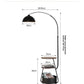 MHome  3-in-1 Arc Floor Lamp with Side Table & Storage Shelf
