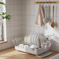 2-Tier Dish Rack with Pull-Out Drain Tray – Large Capacity Countertop Organizer