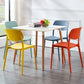 MFurn Contemporary Scandinavian Macaron Square Plastic Stackable Dining Chair Backrest For Dining Room-Various Colours