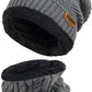 Winter Beanie Hat & Scarf Set – Thick Fleece Lined Knit Cap & Neck Warmer for Cold Weather, Unisex Fit