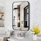 MHome Luxury Wall Mount Mirror 70x50cm – Rectangular Black Metal Frame