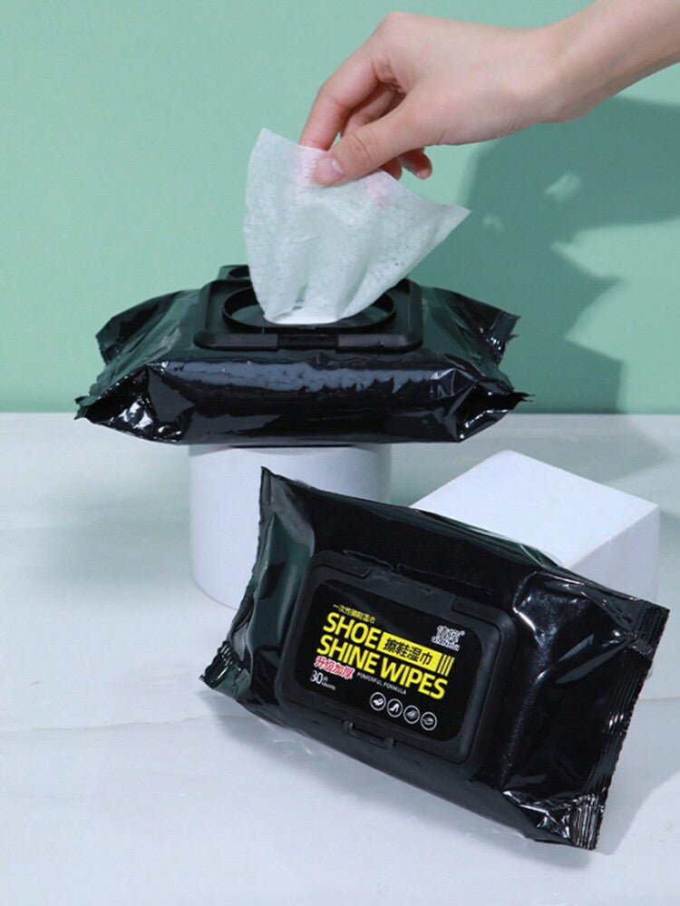 Disposable Shoe Shine Wipes Shoe Cleaner Disposable Wet Wipes Leather Shoes Sandals Cleaning Tissue-80 Sheets