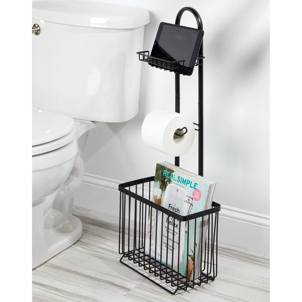Mhome Bathroom Toilet Paper Dispenser with Shelf & Storage