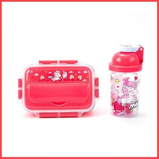 Lunch Box For Kids With Spoon 1 Pc Sipper Bottle Leak Proof Tiffin Box