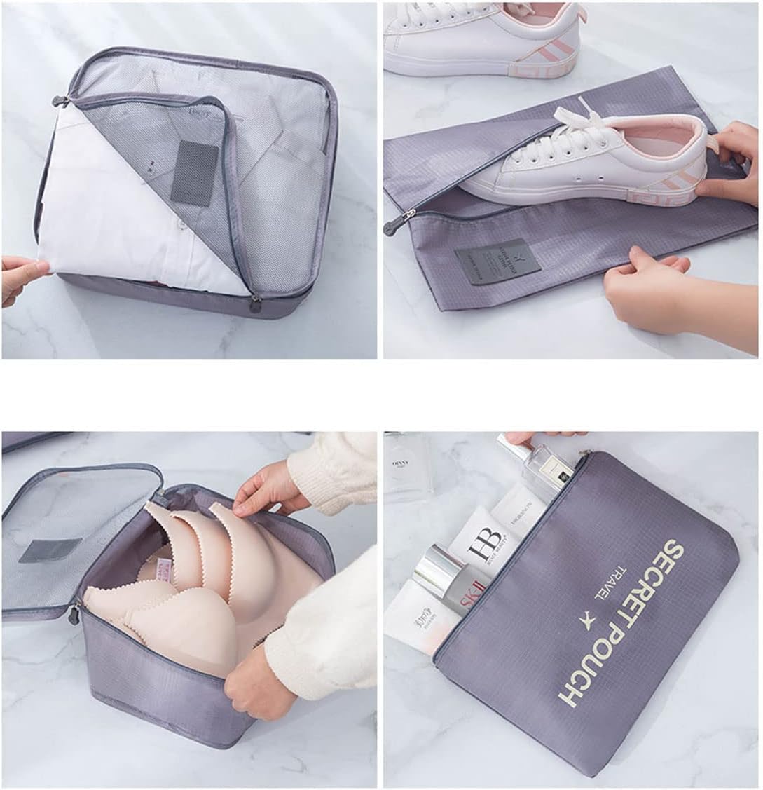 Packing Cubes for Suitcases – 6-Piece Travel Luggage Organizer Set with Laundry & Shoe Bags