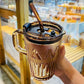 Tumbler Mug with Lid and Straw