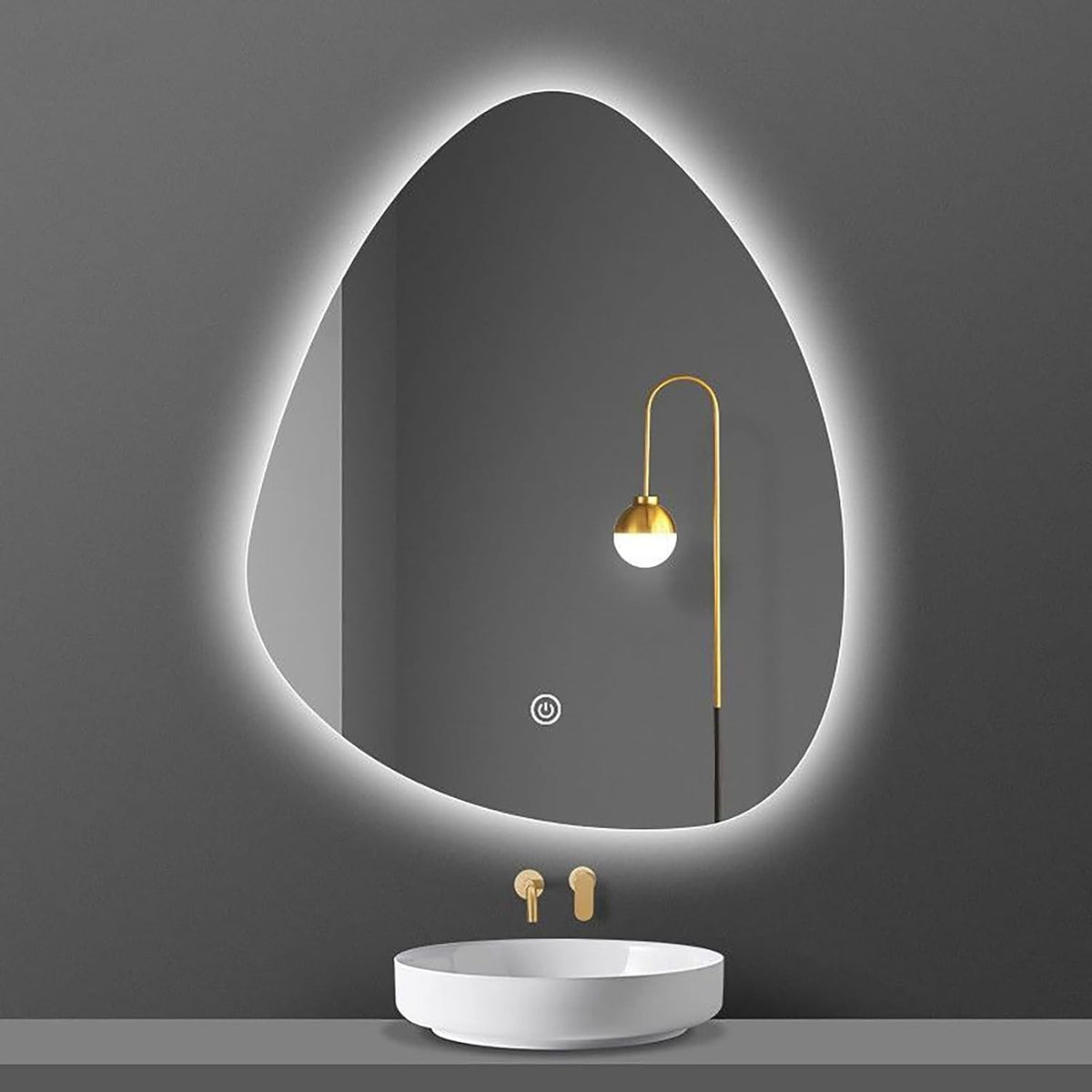 MHome Teardrop LED Wall Mirror with 3-Colour Adjustable Lighting