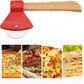 MHome 360° Roller Axe Pizza Cutter – Stainless Steel Blade with Bamboo Handle