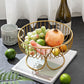 MHOME Metal Fruit Bowl Wrought Iron Basket Modern Kitchen Storage