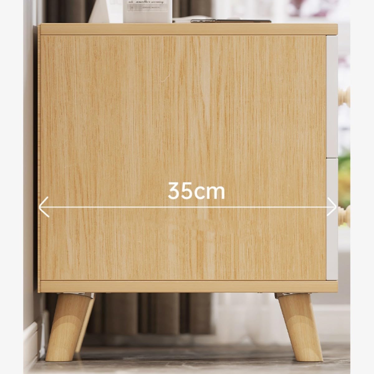 MHome 3-Drawer Wooden Nightstand – Bedroom Storage Chest