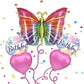Butterfly foil balloon With flower And Leaf