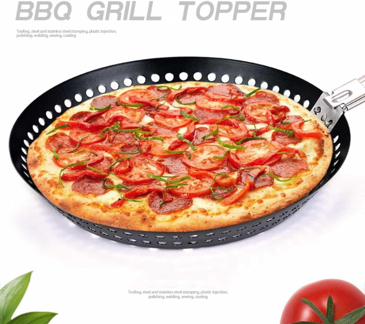 MHome BBQ Folding Grill Pan with Holes – 30cm Nonstick Grill Skillet