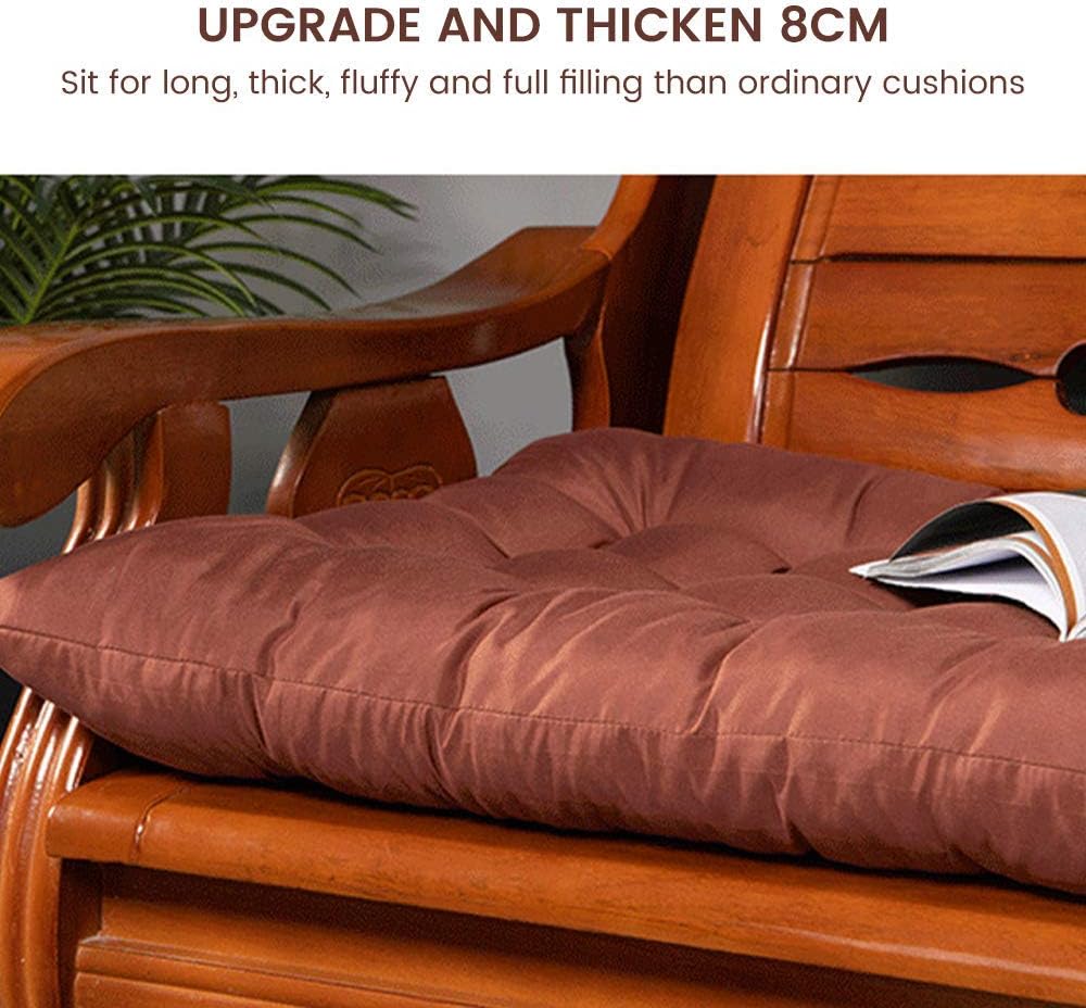 MHome Tufted Seat Cushion with Ties – Soft Chair/Bench Pad (Multiple Colours)