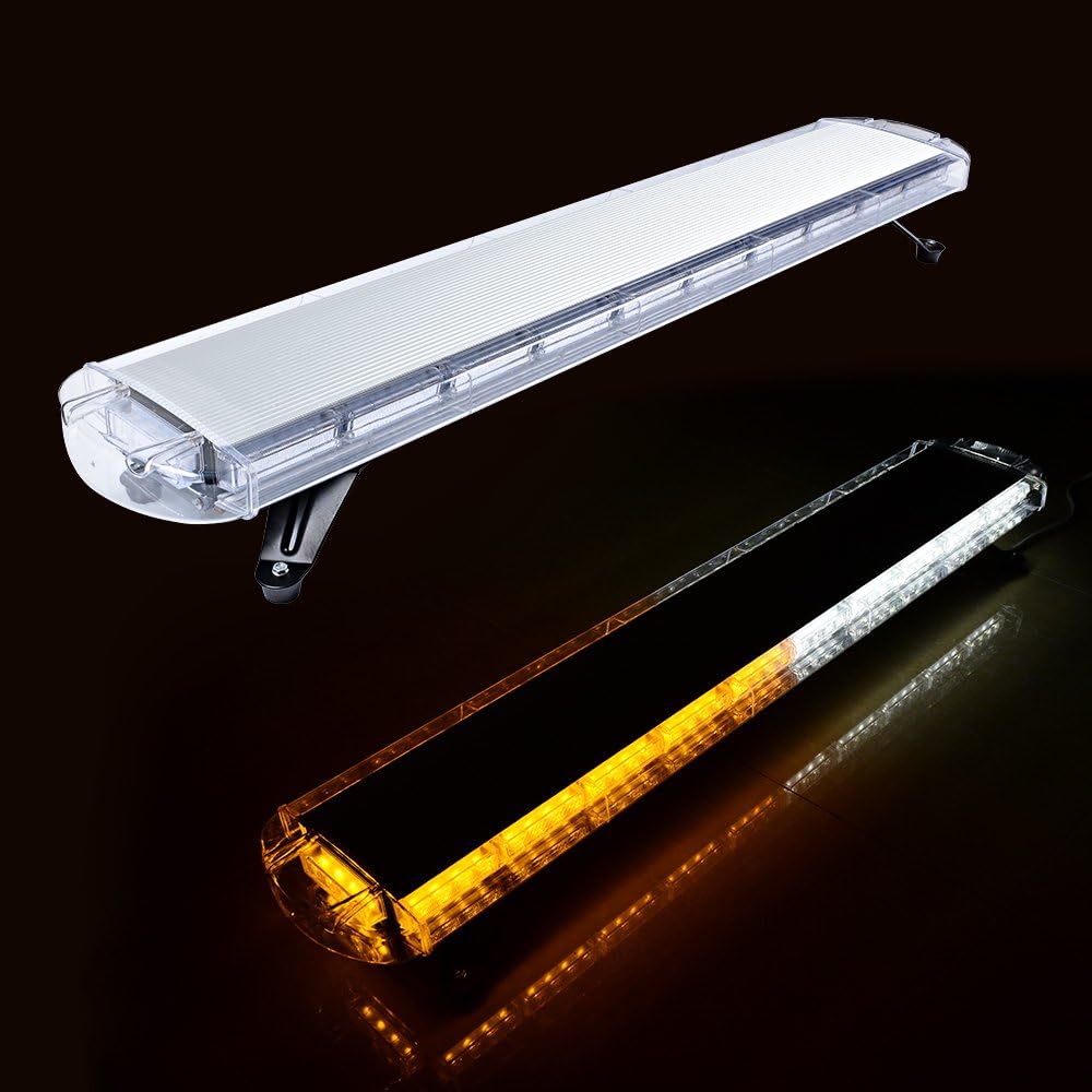 1.2-Meter Police Light Bar – White & Amber LED Strobe 47" (1200mm)
