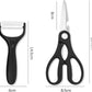 MHome 6-Piece Multipurpose Kitchen Knife Set Stainless Steel Non-Stick Blades with Ergonomic PP Handles