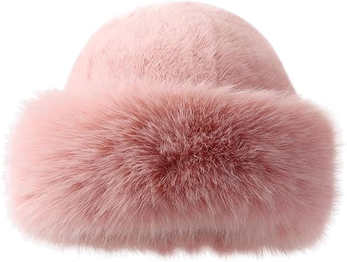 Fluffy Faux Fur Russian Hat for Women – Winter Warm Plush Hat