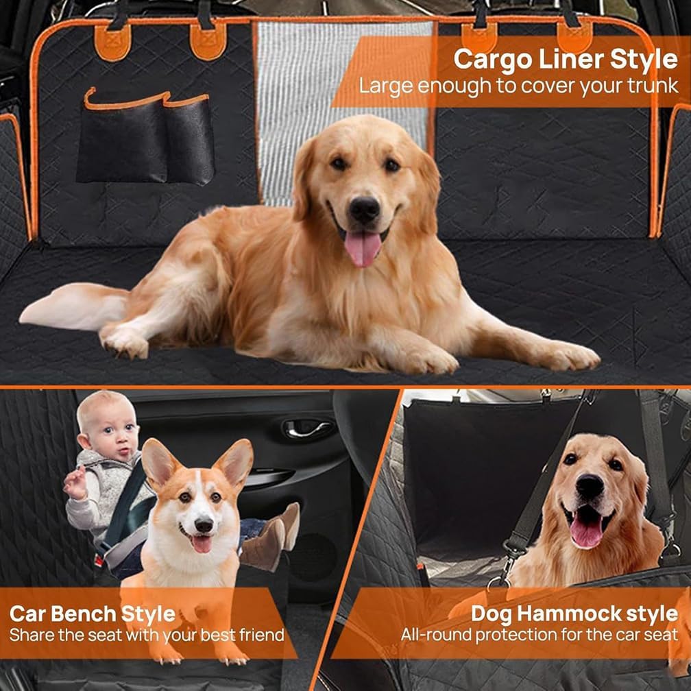 Dog Car Seat Cover for Back Seat & Cargo, Waterproof Hammock