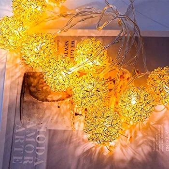 Christmas Metal Ball String Lights