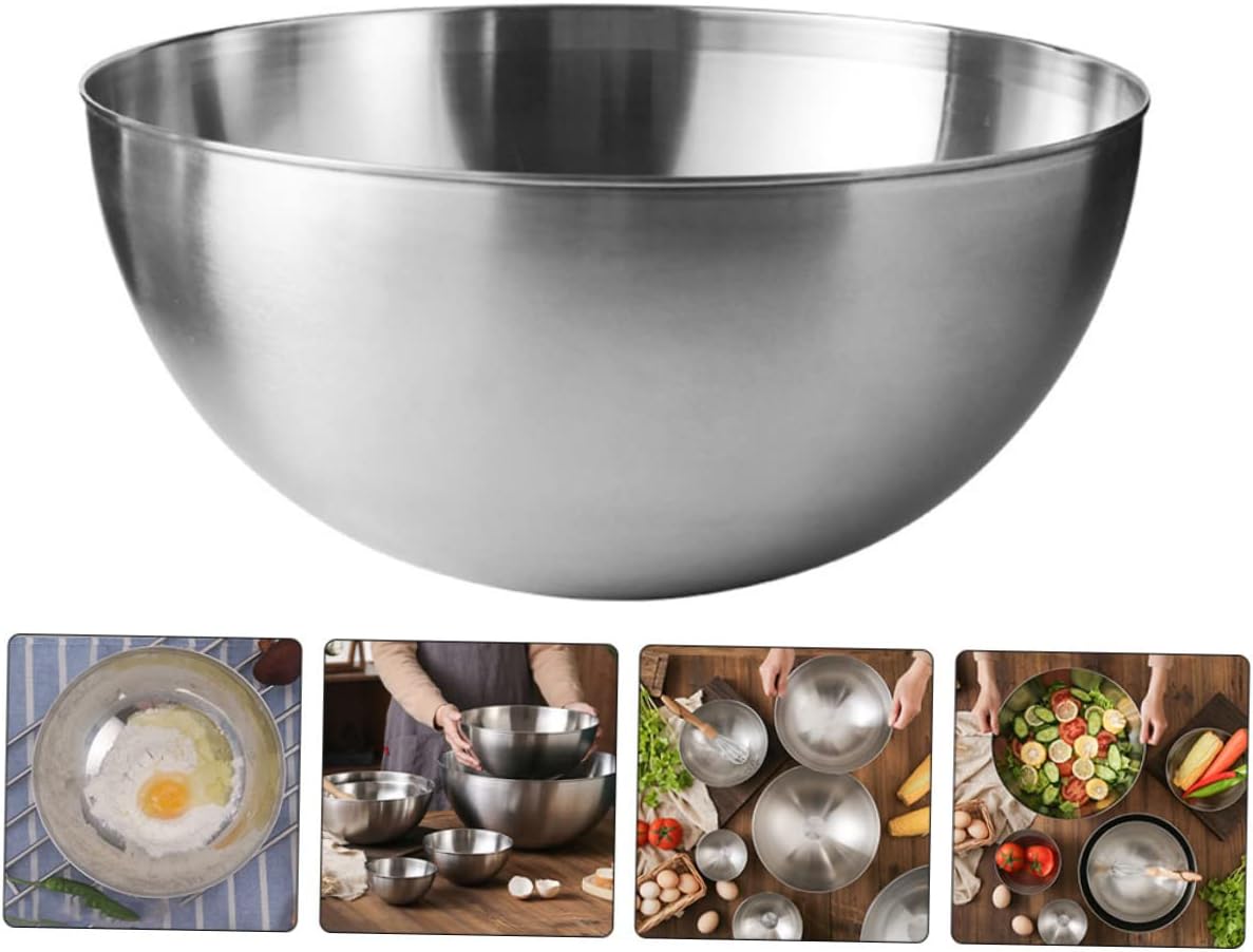 1pc Microwaveble Stainless Steel Large Metal Bowl