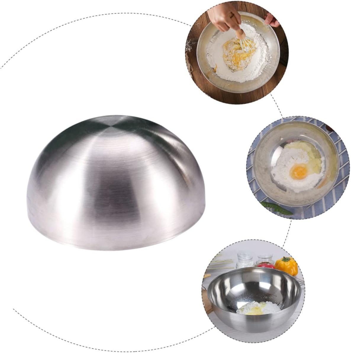 1pc Microwaveble Stainless Steel Large Metal Bowl