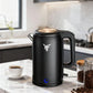 KF Electric Kettle 1.8L – 304 Stainless Steel, Matte Black, Touch Control, Fast Heating