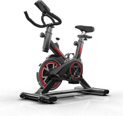 Pro-Sportz Indoor Flywheel Spin Bike, Adjustable Home Gym Exercise Bike with Anti-Slip Pedals