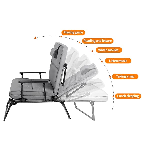 MFurn 3-in-1 Folding Recliner Chair Bed – Adjustable & Space-Saving