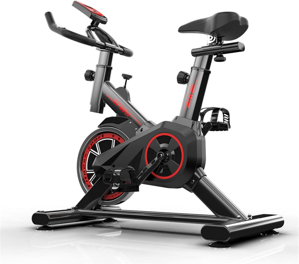 Pro-Sportz Indoor Flywheel Spin Bike, Adjustable Home Gym Exercise Bike with Anti-Slip Pedals