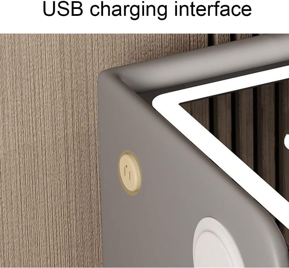 MFurn Smart Wireless Charging Bedside Table With LED Lights - Narrow