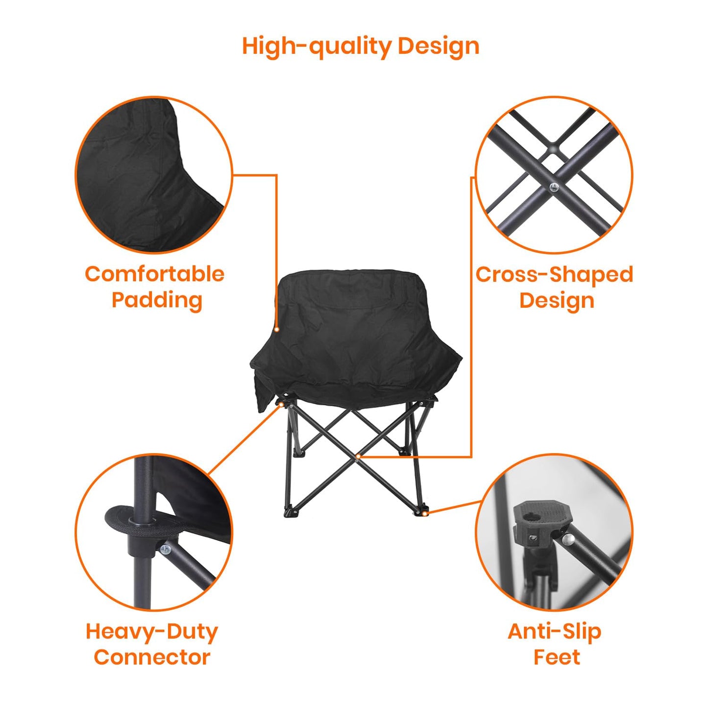 MHome Portable Folding Camping Chair – Compact, Lightweight & Durable